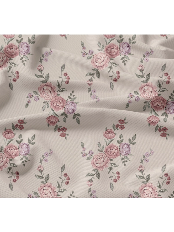Komplet czapka i komin - peony beż - przedsprzedaż